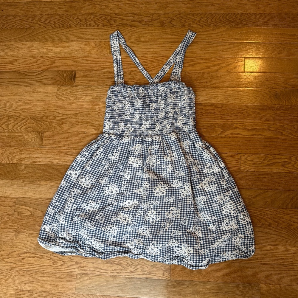 American Eagle Outfitters Blue and White Gingham Dress